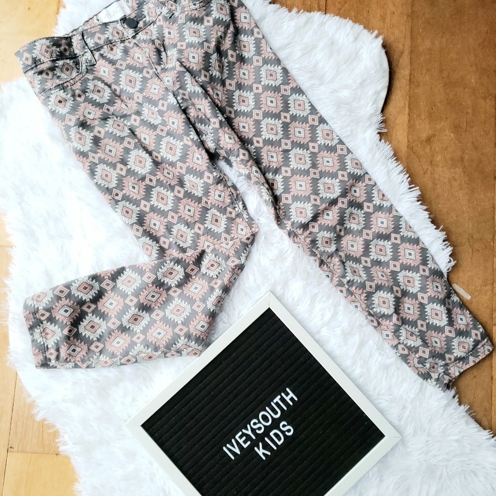 Children's Place Gray & Peach Aztec Design Pants